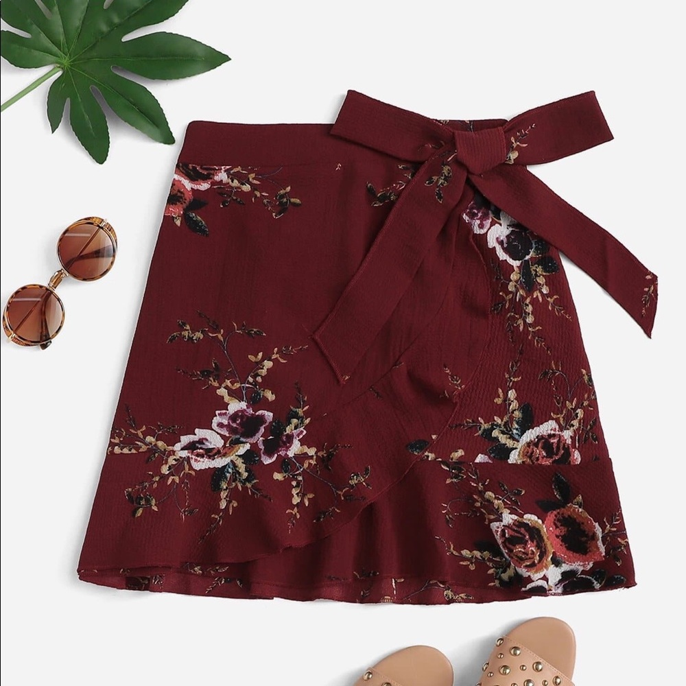 Shein Ruffle Bow Tie Skirt